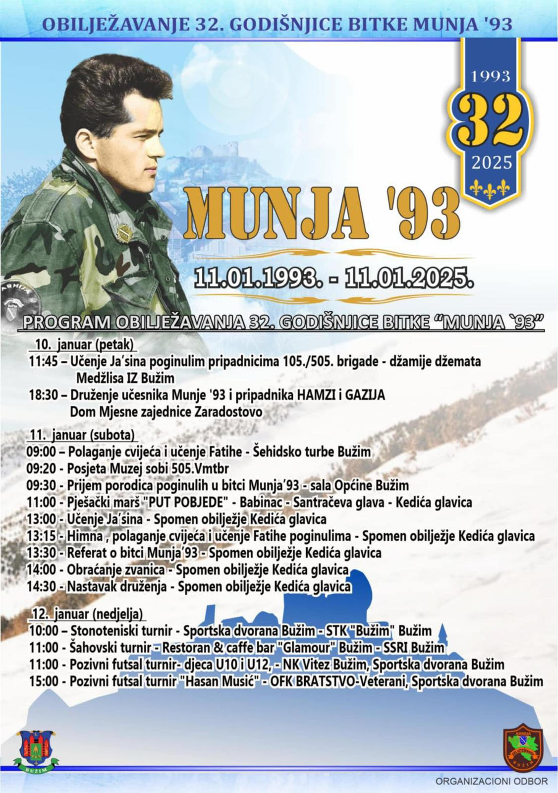 NAJAVA OBILJEŽAVANJA 32. GODIŠNJICE BITKE “MUNJA 93”