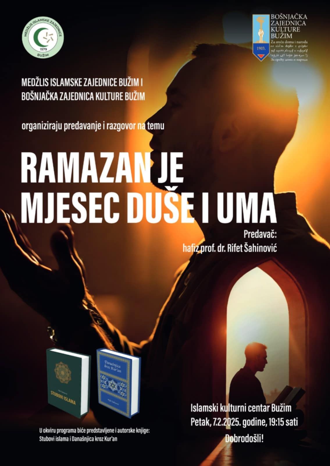 NAJAVA PREDAVANJA I RAZGOVOR NA TEMU: «RAMAZAN JE MJESEC DUŠE I UMA»