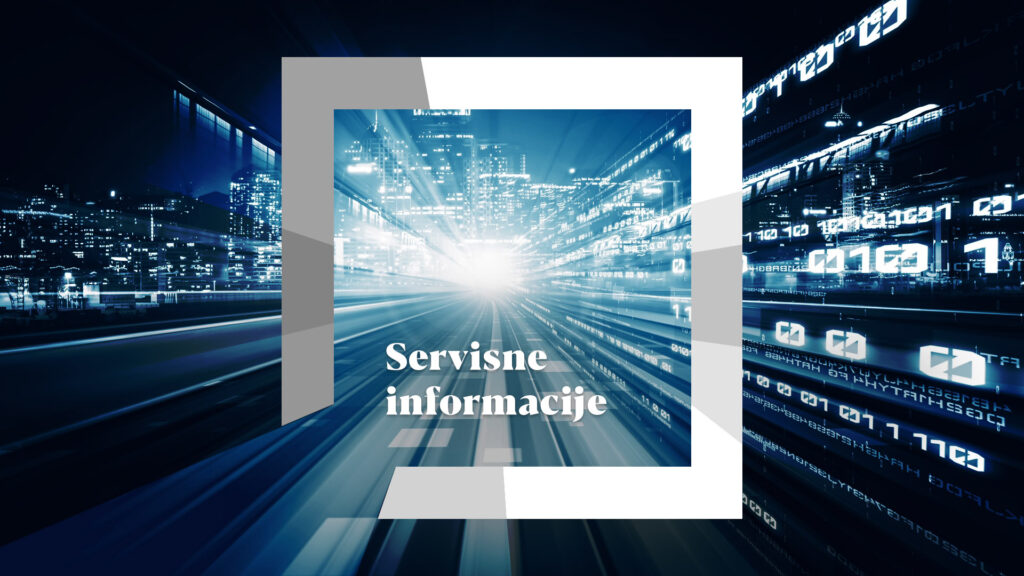 SERVISNE INFORMACIJE ZA PONEDJELJAK 14.04.2025.
