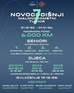 POČELE PRIJAVE ZA 7. NOVOGODIŠNJI TURNIR U MALOM NOGOMETU «BUŽIM 2025/26»