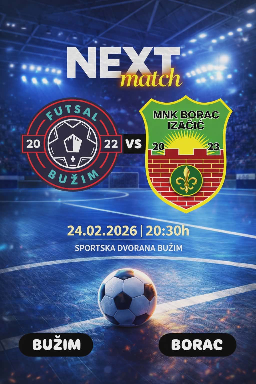 NAJAVA UTAKMICE: FK BUŽIM VS MNK BORAC