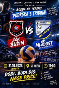 NAJAVA UTAKMICE: ŽOK BUŽIM VS OK MLADOST